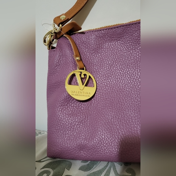 Valentina made in Italy Triple Entry Crossbody Bag  Violet NWT - Picture 6 of 8